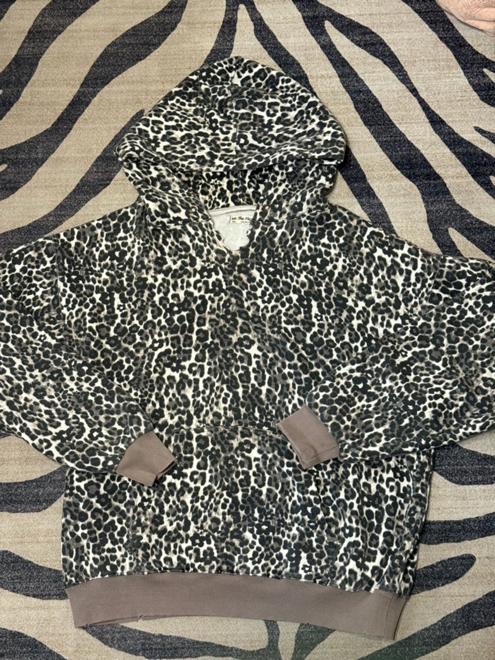 Free People Leopard Print Hoodie